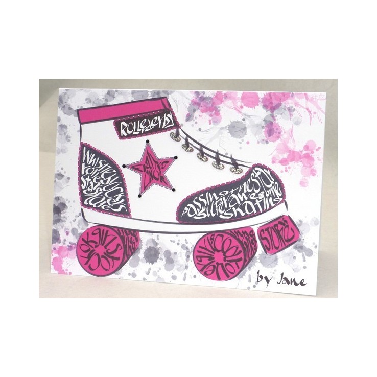 Biglietto di auguri Derby Roller con diamanti intorno alla stella