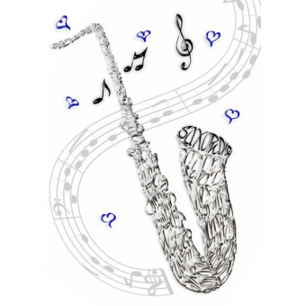 Carte d'anniversaire de saxophone personnalisée avec des options d'âge