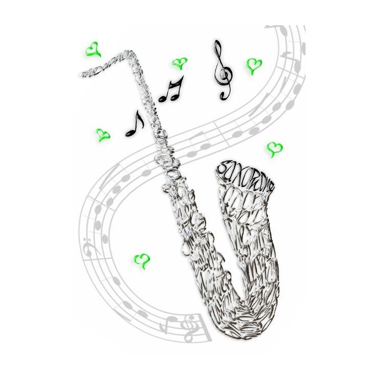 Saxofoon viering kaart Saxofoon viering kaart