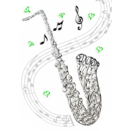 Saxophone celebration greeting card by Calligraphy Arts