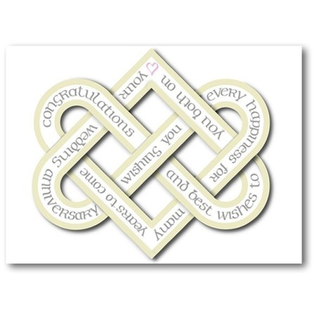 Handmade wedding anniversary card with entwined hearts