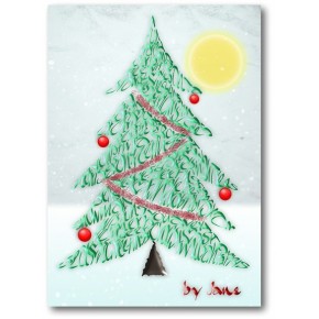 Kerstboom - kalligrafie kaart