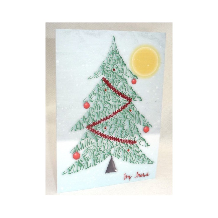 Christmas Tree Calligraphy Card Christmas Tree Calligraphy Card