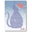 Christmas Cat Calligraphy Card