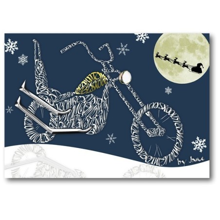 Old school motorfiets - kerstkaart