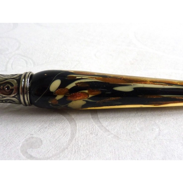 Hoja de oro de cristal Caligrafía Pluma y tinta