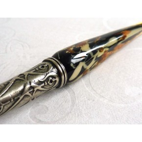 Gold Leaf Glass Calligraphy Pen & Ink