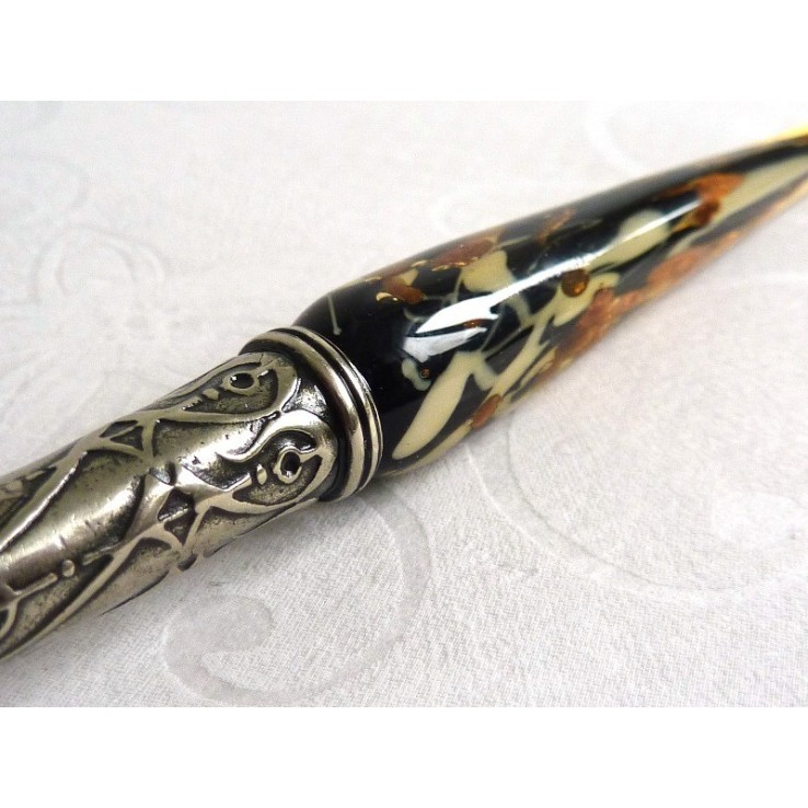 Bladgoud glas kalligrafie pen en inkt Bladgoud glas kalligrafie pen en inkt