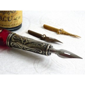Bladguld glas kalligrafi pen og blæk