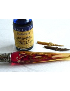 Gold Leaf Glass Calligraphy Pen & Ink