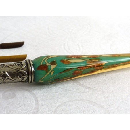 Calligrafia penna in vetro foglia d'oro e d'inchiostro