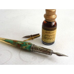 Bladguld glas kalligrafi penna och bläck