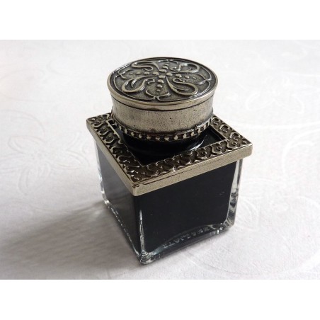 Feather Quill Dip Pen Inkwell & Pen Holder
