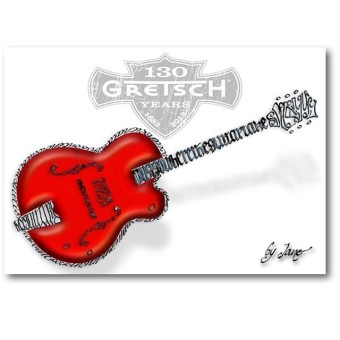 Gretsch Guitar Greeting Card by Calligraphy Arts