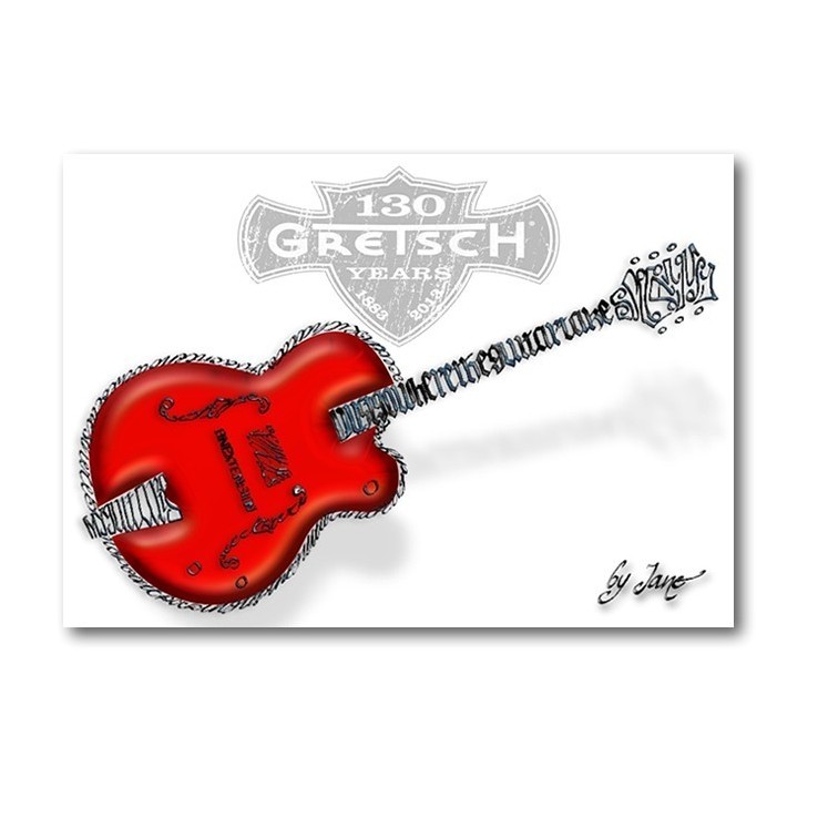 Tarjeta de felicitación Gretsch Guitar By Calligraphy Arts