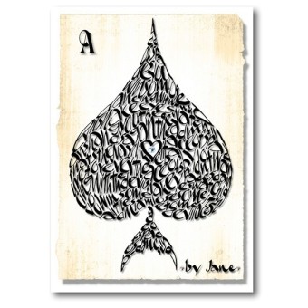 The Ace of Spades kort med Calligraphy Arts