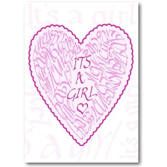 Nieuwe babymeisje kaart door Calligraphy Arts