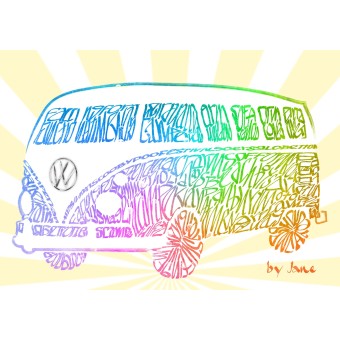 Tarjeta de felicitación Amarilla Hecha A Mano VW Tarjeta De Felicitación diseñada por Jane - Blank