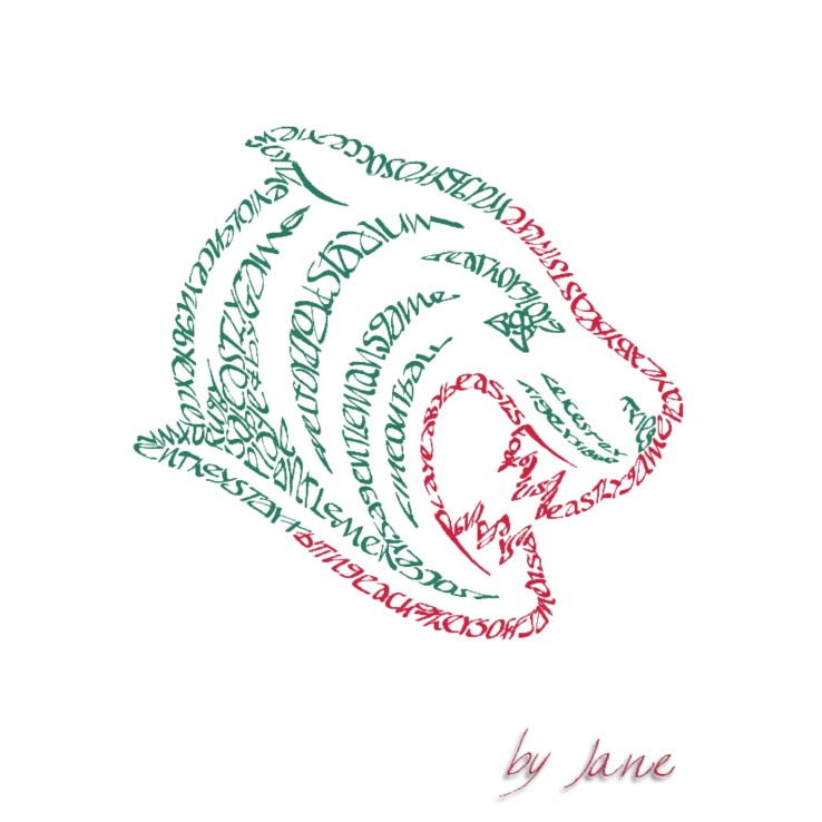 Calligraphy Arts Leicester Tigers-kaart met rugby-formulering zonder bericht