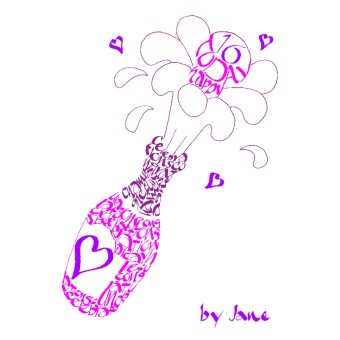 Calligraphy Arts dames champagne viering kaart 2