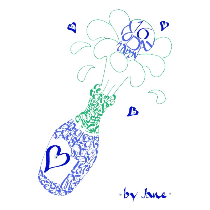 Käsintehty samppanja juhla kortti miehille