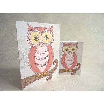 Vintage pöllökortti Calligraphy Arts 2