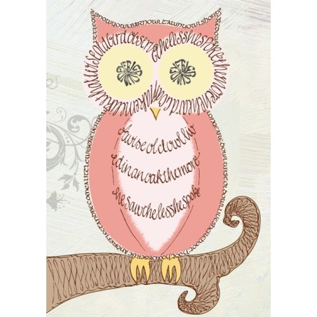 Carte de voeux Vintage Owl par Calligraphy Arts
