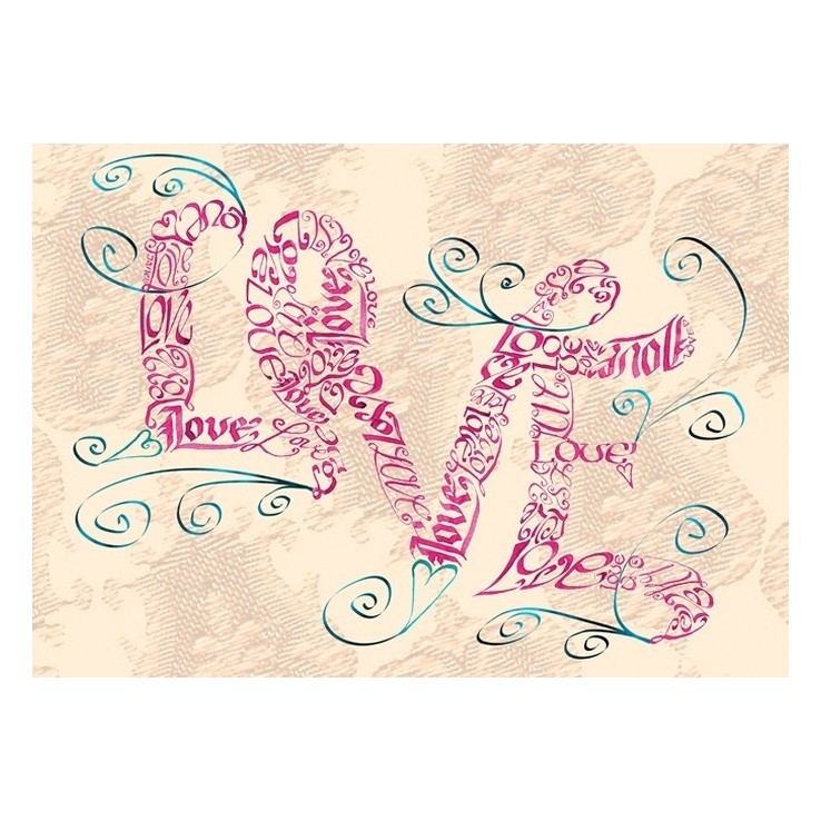 Carte de voeux Vintage Love Swirls par Calligraphy Arts