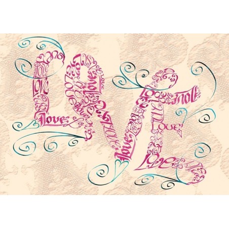 Vintage Liebe wirbelt Grußkarte von Calligraphy Arts