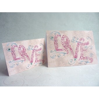 Vintage liefde swirls wenskaart door Calligraphy Arts 2