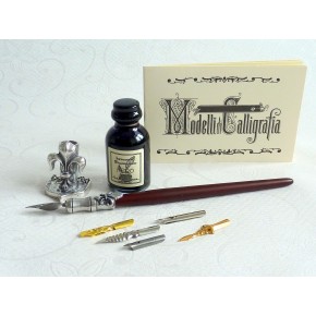 Kalligrafie pennenset - hout - tin