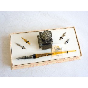 Feuille d'or stylo de calligraphie ensemble
