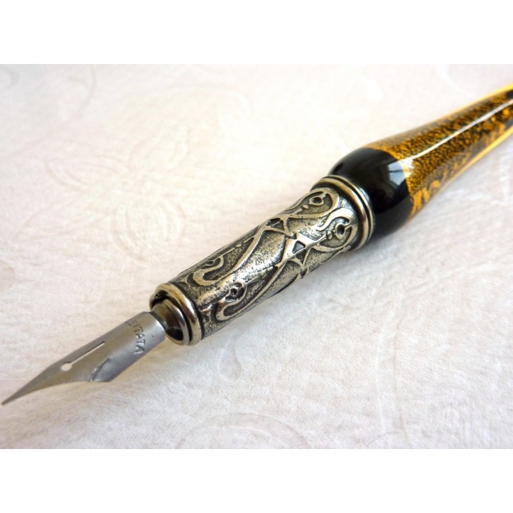 Glazen kalligrafie pennenset - bladgoud Glazen kalligrafie pennenset - bladgoud