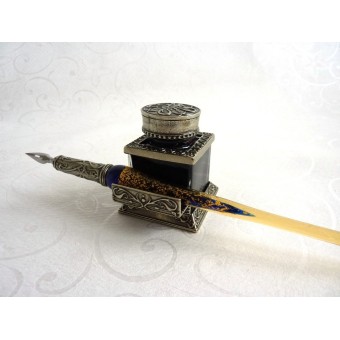 Set di penne per calligrafia in vetro - Foglia d'oro 2