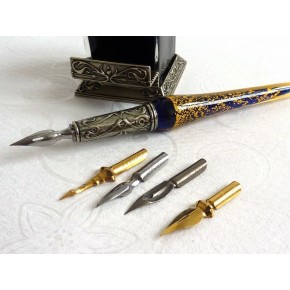 Feuille d'or stylo de calligraphie ensemble