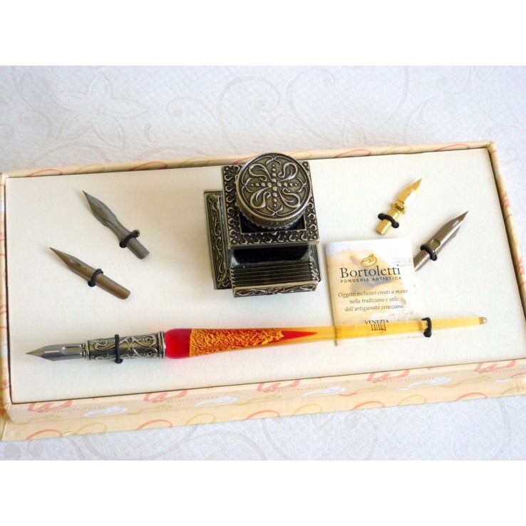 Set di penne per calligrafia in vetro - Foglia d'oro Set di penne per calligrafia in vetro - Foglia d'oro
