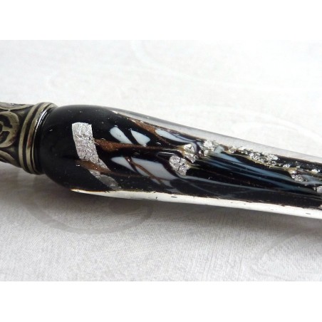 Silbernes Blatt-Glas-Kalligraphie-Feder und Tinte