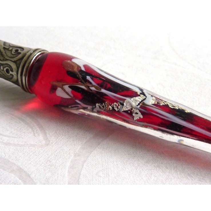 Hoja de plata de cristal Caligrafía Pluma y tinta Hoja de plata de cristal Caligrafía Pluma y tinta