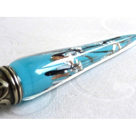 Bladsilver glas kalligrafi penna och bläck