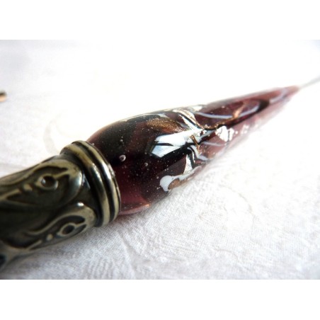 Stylo & encre de calligraphie en verre feuille d'argent