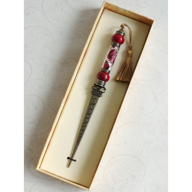 Abrecartas de alpaca y cristal Abrecartas de alpaca y cristal