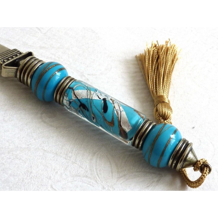 Abrecartas de alpaca y cristal Abrecartas de alpaca y cristal