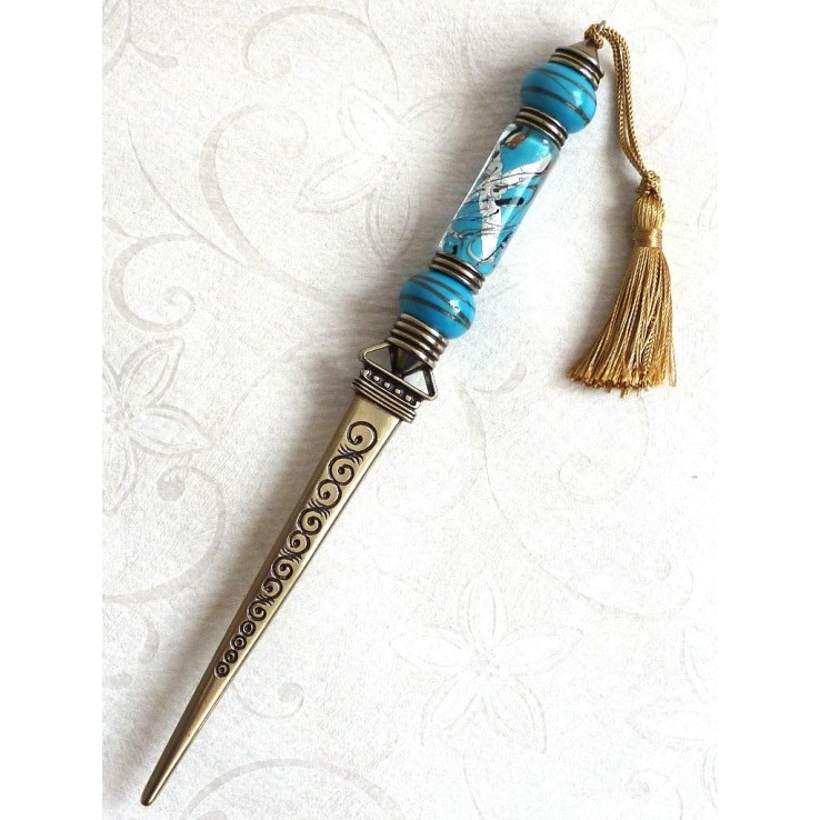 Alpaca en glazen briefopener Alpaca en glazen briefopener