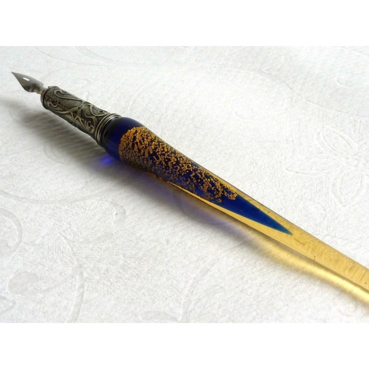 Foglia oro penna vetro calligrafia, pennini e inchiostro Foglia oro penna vetro calligrafia, pennini e inchiostro