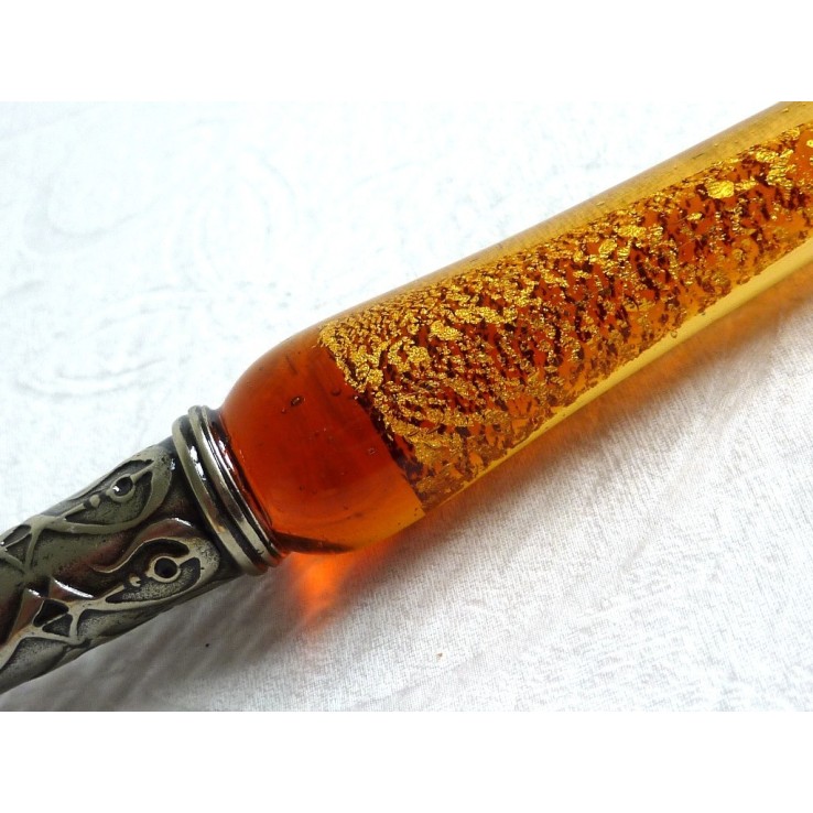 Gold Leaf Glass Calligraphy Pen Nibs & Ink Gold Leaf Glass Calligraphy Pen Nibs & Ink