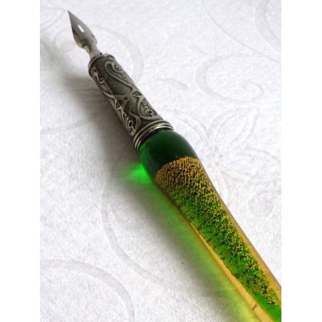 Guldblad glas kalligrafi penna spetsar och bläck