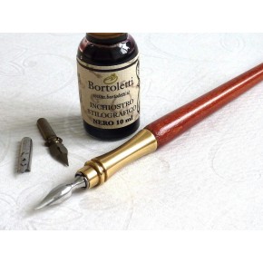 Wood and brass calligraphy pen
