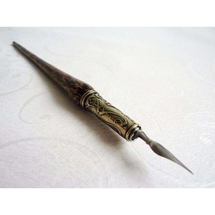 Stylo calligraphie cuivre et verre Stylo calligraphie cuivre et verre