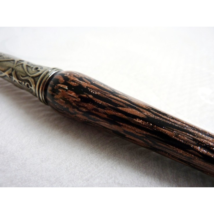 Stylo calligraphie cuivre et verre Stylo calligraphie cuivre et verre