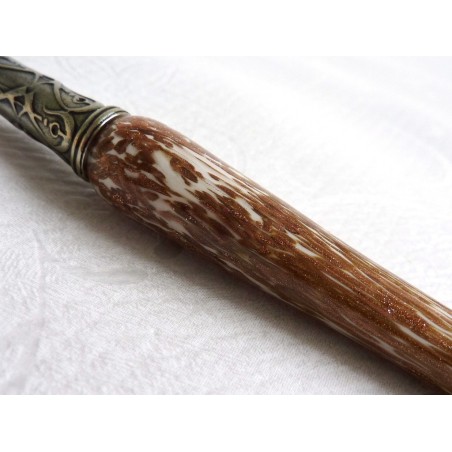 Penna calligrafica in rame e vetro